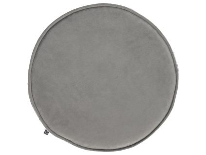 Světle šedý kulatý sametový podsedák Kave Home Rimca ⌀ 35 cm