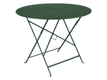Tmavě zelený kovový skládací stůl Fermob Bistro Ø 96 cm