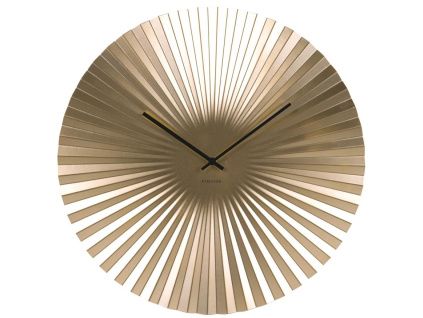 Zlaté kulaté nástěnné hodiny Trivet 50 cm