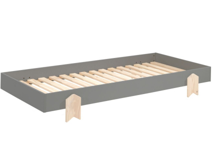 Šedá lakovaná stohovatelná postel Vipack Modulo Arrow 90 x 200 cm