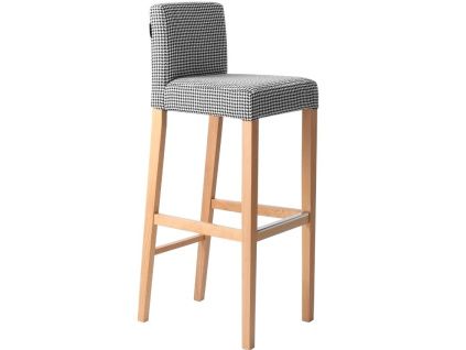 Černobílá látková barová židle Wilson 87 cm