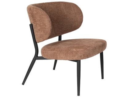 Hnědé čalouněné lounge křeslo WLL SANNE