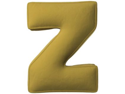 Olivově zelený sametový polštář písmeno Z 40 cm