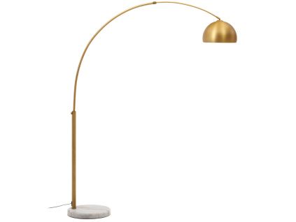 Zlatá kovová stojací lampa Kave Home Madali 160-185 cm