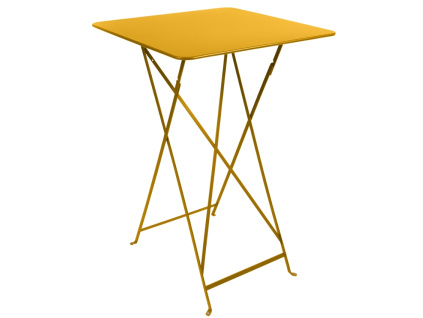 Žlutý kovový skládací bistro stůl Fermob Bistro 71 x 71 cm