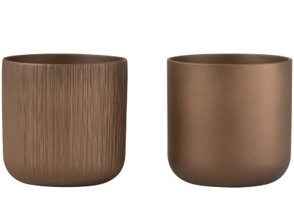 Set dvou měděných keramických květináčů J-line Gerda 26,5 cm