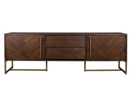 Hnědý dřevěný TV stolek DUTCHBONE Class 180 x 45 cm