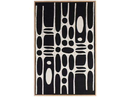Černobílý abstraktní obraz ZUIVER HALO 104 x 48 cm