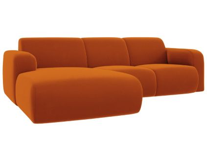 Sametová rohová pohovka Lola 250 cm, levá