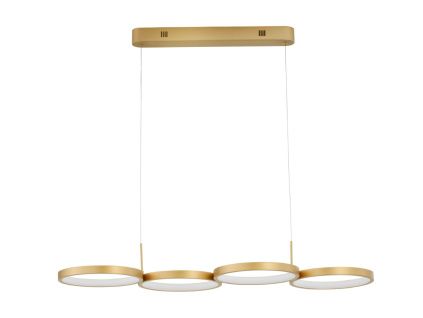 Zlaté kovové závěsné LED světlo Nova Luce Magnus 84 cm