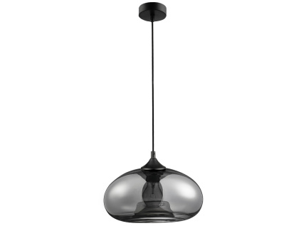 Šedé skleněné závěsné světlo Nova Luce Savaz 28 cm