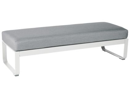 Šedá čalouněná lavice Fermob Bellevie 148 cm s bílou podnoží