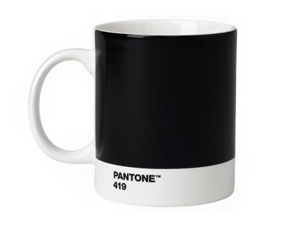 Černý porcelánový hrnek Pantone Black 419 375 ml