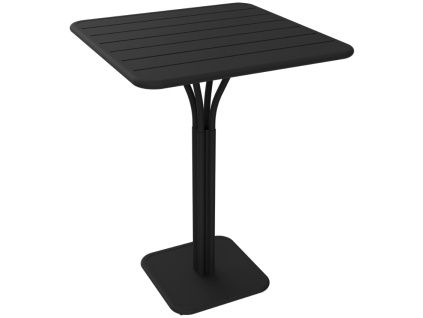 Černý kovový barový stůl Fermob Luxembourg Pedestal 80 x 80 cm