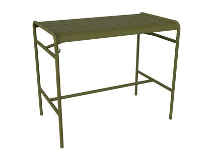 Zelený kovový barový stůl Fermob Luxembourg 126 x 73 cm - odstín pesto
