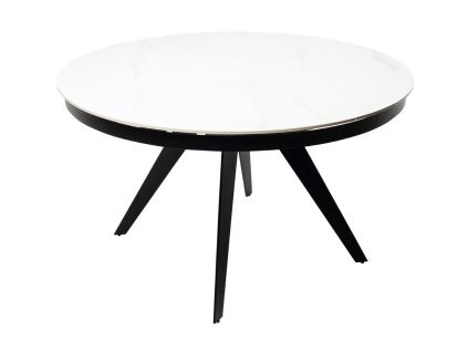 Bílý rozkládací jídelní stůl Somcasa Luna 130/180 x 130 cm