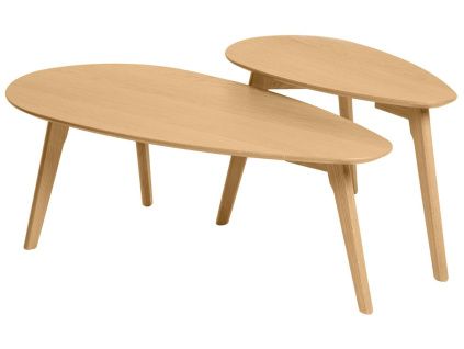 Set dvou dubových konferenčních stolků Somcasa Conrad 100/70 x 50/35 cm