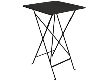 Černý kovový skládací bistro stůl Fermob Bistro 71 x 71 cm