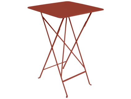 Zemitě červený kovový skládací bistro stůl Fermob Bistro 71 x 71 cm