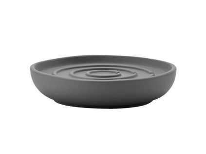 Tmavě šedá porcelánová miska na mýdlo Nova