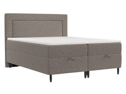 Hnědá čalouněná postel NEA 180 x 200 cm, boxspring