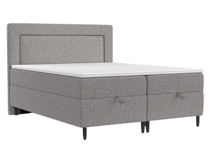 Šedá čalouněná postel NEA 180 x 200 cm, boxspring
