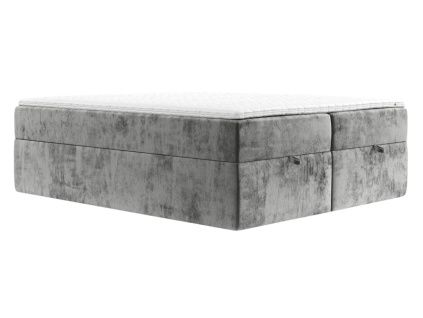 Šedá čalouněná postel boxspring FREJA 180 x 200 cm