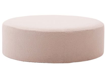 Růžový bouclé taburet Kave Home Kaeli 120 cm