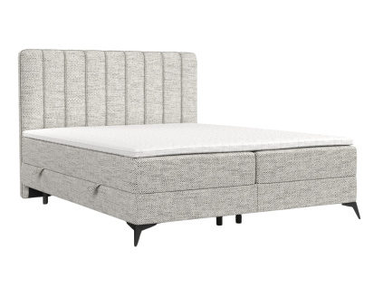 Světle béžová čalouněná postel boxspring AGGAZ 180 x 200 cm