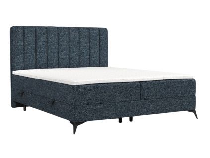 Modrá čalouněná postel boxspring AGGAZ 180 x 200 cm