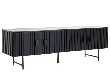 Černý dřevěný TV stolek Remi 170 x 45 cm