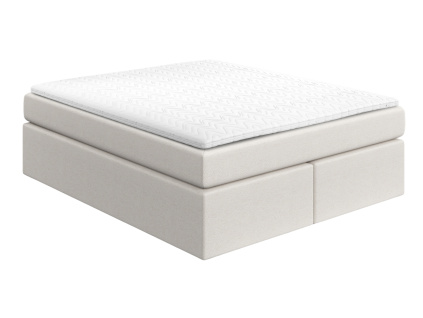 Krémově bílá čalouněná postel boxspring CHESTNUT 200 x 200 cm