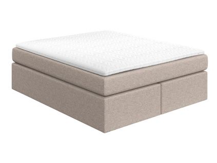 Béžová čalouněná postel boxspring CHESTNUT 200 x 200 cm