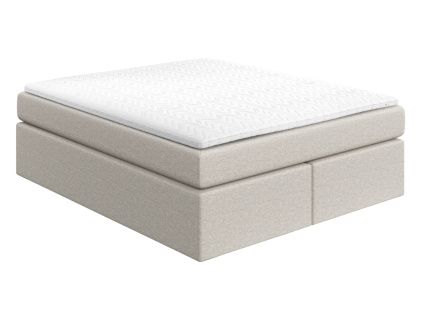 Světle béžová čalouněná postel boxspring CHESTNUT 180 x 200 cm
