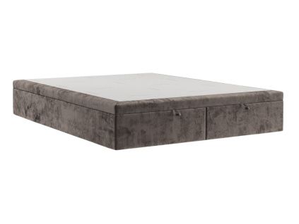 Hnědá čalouněná dvoulůžková postel HICKORY 160 x 200 cm s úložným prostorem