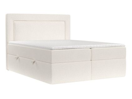 Světle béžová čalouněná postel boxspring IMAGINE 160 x 200 cm
