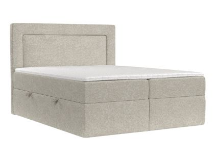 Šedobéžová čalouněná postel boxspring IMAGINE 160 x 200 cm