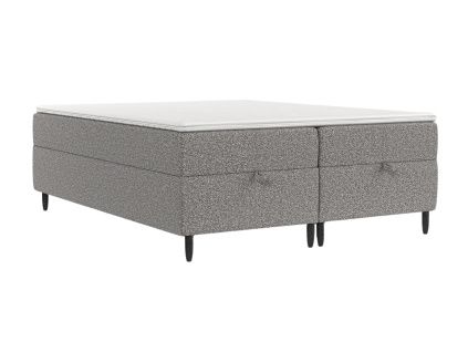 Šedá čalouněná postel boxspring KANAI 200 x 200 cm