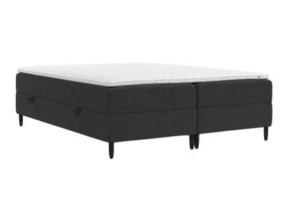 Antracitově šedá čalouněná postel boxspring MALTE 160 x 200 cm