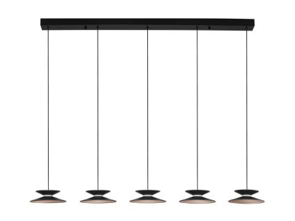 Černé kovové závěsné LED světlo Nova Luce Morfi 132 cm