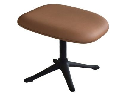 Koňakově hnědá kožená podnožka FLEXLUX STILO III 50 x 45 cm