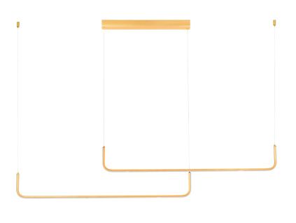 Zlaté kovové závěsné LED světlo Nova Luce Strita 150 cm