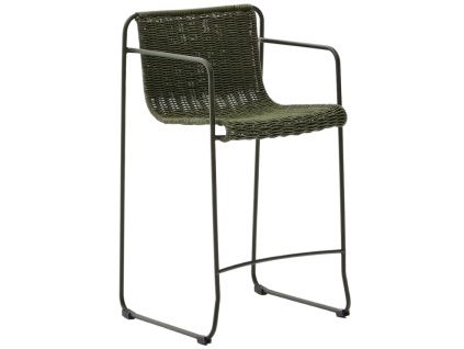 Zelená zahradní barová židle Kave Home Maurina 64,5 cm