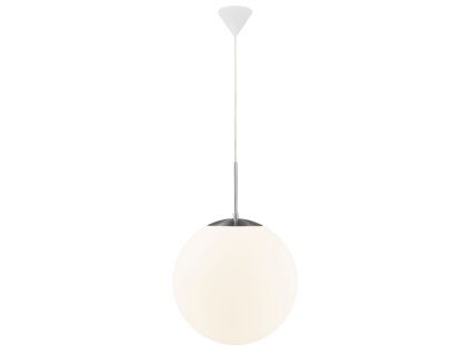 Opálově bílé skleněné závěsné světlo Cafe 30 cm