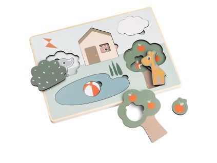 Dřevěné puzzle Deer friends