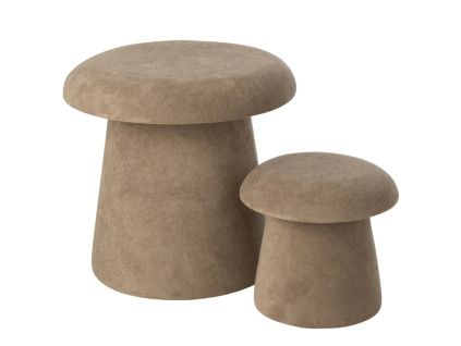 Set dvou béžových stoliček Mushroom 60/37,5 cm