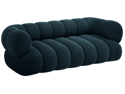 Tmavě modrá sametová trojmístná pohovka Cosmopolitan Design Koge 210 cm