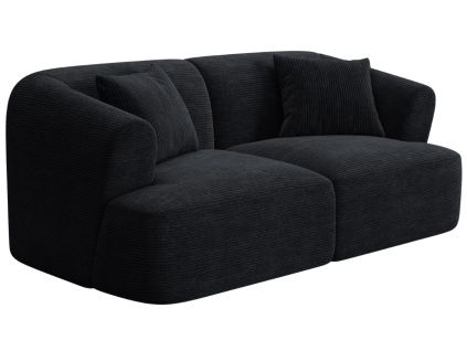 Černá manšestrová dvoumístná pohovka Cosmopolitan Design Campi 180 cm