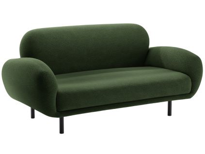 Zelená bouclé dvoumístná pohovka Micadoni Poppy 148 cm