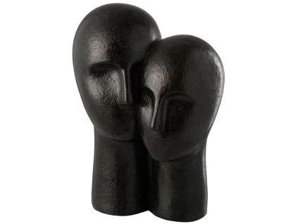 Černá soška J-line Head Couple 42,5 cm